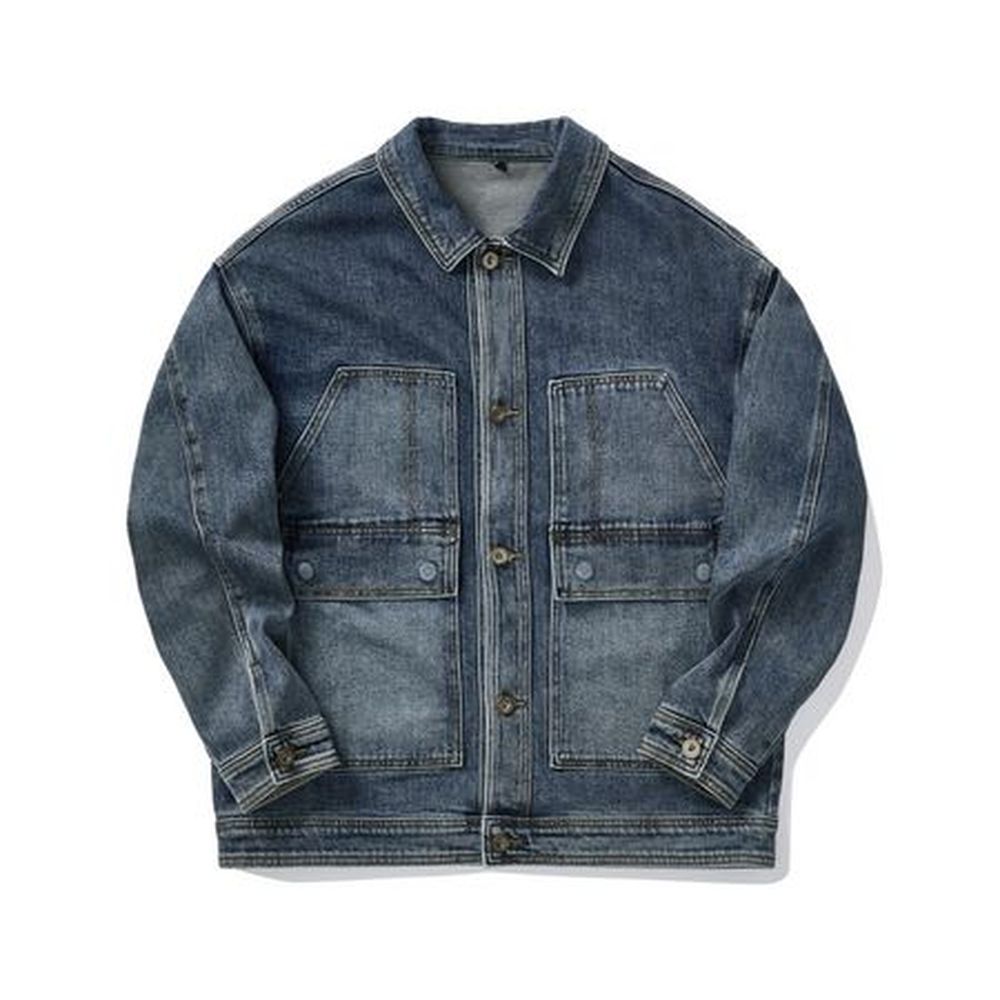 Men's Fashion Lapel Washed Denim Jacket